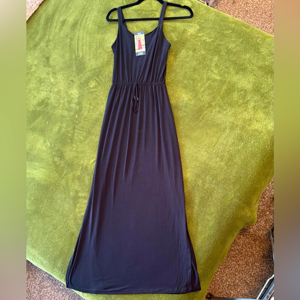 NWT Lildy Tie-Waist Maxi Dress; Elegant Black